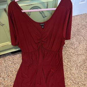 Torrid Burgundy Gathered Blouse